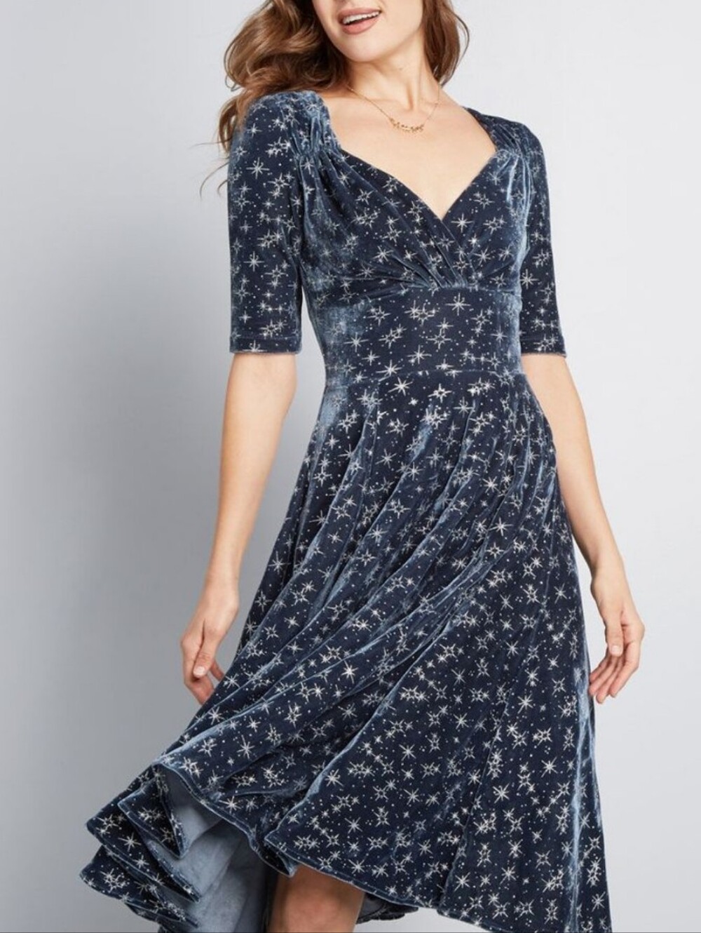 Collectif X ModCloth Trixie Celestial Velvet Swing Dress XXL
